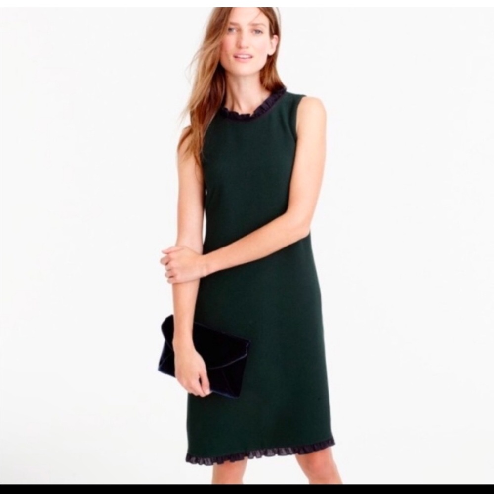 J. Crew Tall 8 Ruffle Trim Shift Dress